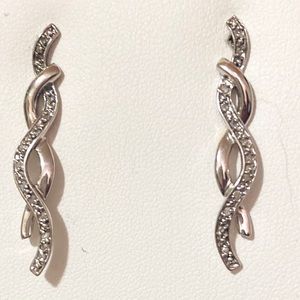 Vintage Real Diamond and Sterling Stud Earrings